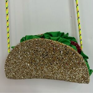 J Crew “Crew Cuts” Glittery Taco-Shaped Crossbody Bag